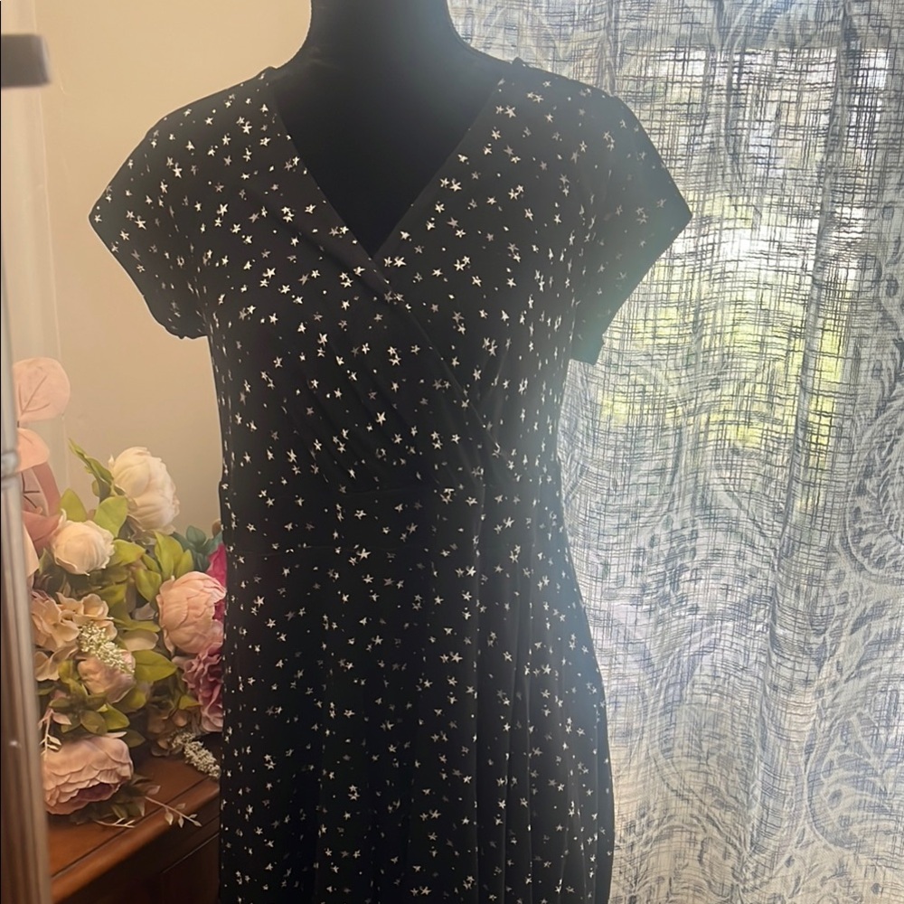 Torrid Black and White Ruched Midi Sundress